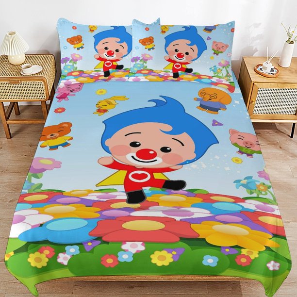 Plim Plim Bedding Sets Ultra Soft Skin-Friendly Duvet Cover 3 Piece, Cute Comforter Cover Bed Set for Boys Girls Kids