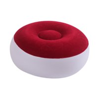 Magideal - Taburete Inflable Flocado, Silla Inflable Otomana, Silla De Camping Redonda Resistente Para Actividades Al Aire Libre, Césped, Patio Interior. Rojo