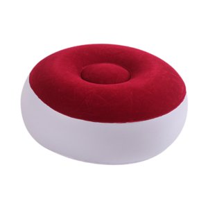 Magideal - Taburete Inflable Flocado, Silla Inflable Otomana, Silla De Camping Redonda Resistente Para Actividades Al Aire Libre, Césped, Patio Interior. Rojo