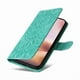 thumbnail image 3 of Funda tipo cartera FOXDOCK para iPhone 16 Plus , diseño girasol en relieve, cuero PU, cierre magnético, soporte y tarjetero, 3 of 5