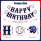 thumbnail image 4 of Banner de feliz cumpleaños de béisbol, tema de deportes de béisbol, 4 of 7