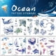thumbnail image 2 of 120 Pcs Ocean Animals Temporary Tattoos For Kids, Fake Sea Animal Tropical Ocean Fish Shark Dolphin Whale Waterproof Tattoo Stickers Baby Shower Girls/Boys Birthday Party Favor Decoration Supplies Hal, 2 of 2