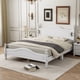 thumbnail image 1 of Queen Size Wood Platform Bed Frame,Retro Style Platform Bed with Wooden Slat Support,White, 1 of 3