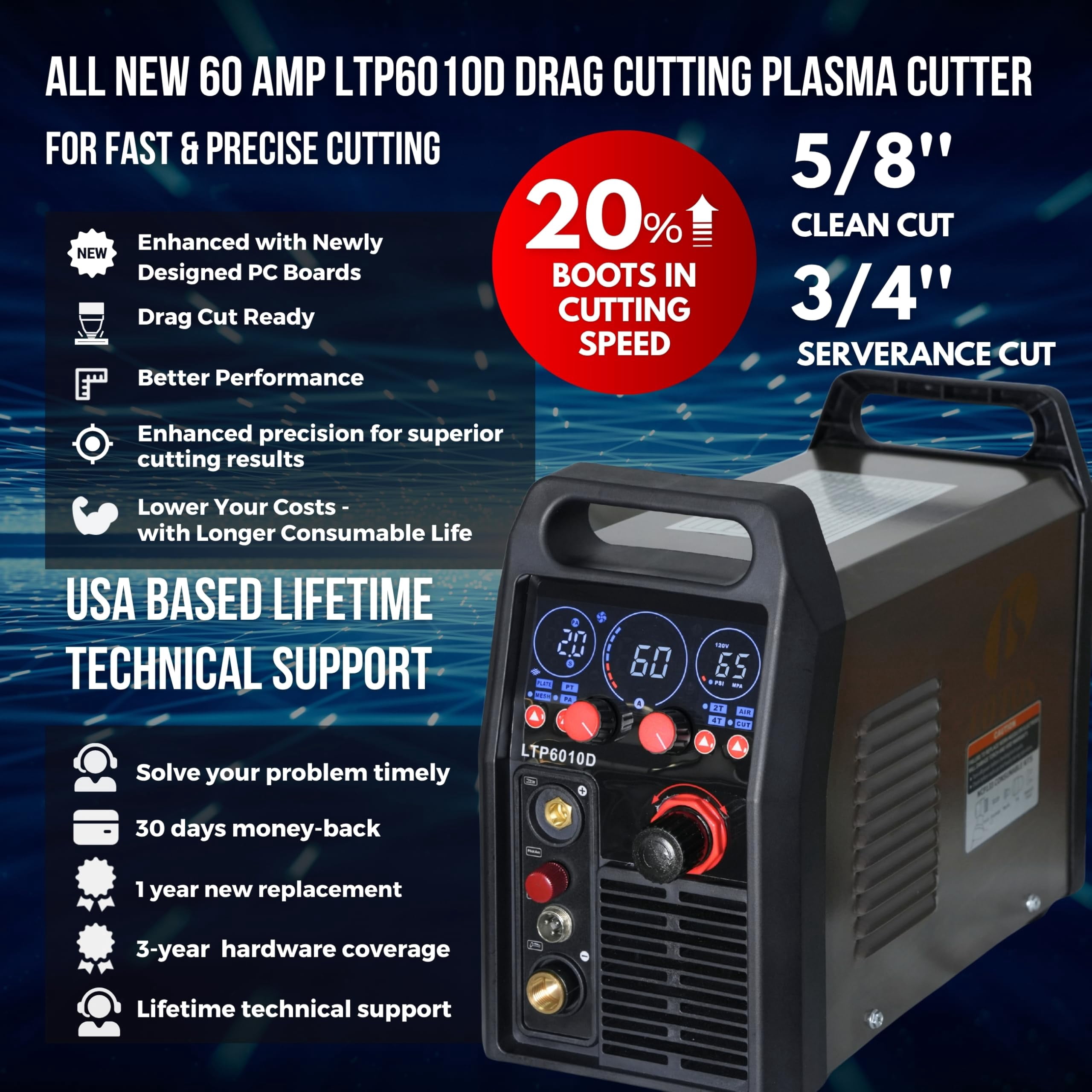 Cortador de plasma LOTOS Apex LTP6010D 60 A de doble voltaje 110