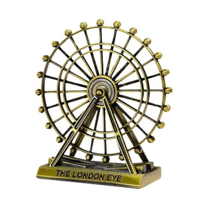 Magideal - Estatuilla De Torre Noria Giratoria Estatua Escultura Estilo Retro Artesanía Creativa Noria Modelo Decoración Del Hogar Para Escritorio Estante De Bronce