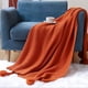 thumbnail image 1 of Manta Nordica Con Borlas Tejida Frazada Decorativa 127x172cm Naranja, 1 of 3