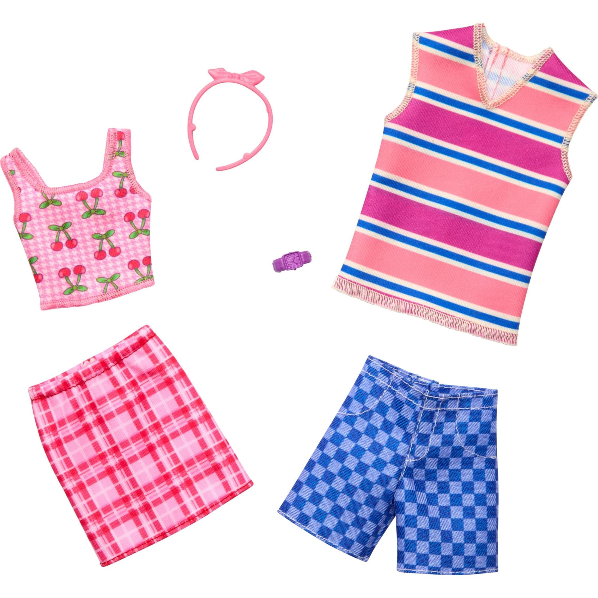 Pack De Moda Y Accesorios Para Barbie Y Ken Con 2 Looks