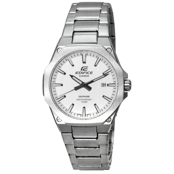Reloj Casio Edifice para Hombre EFR-S108D-7A EFRS108D-7 100M de Acero Inoxidable con Esfera Blanca y Cuarzo