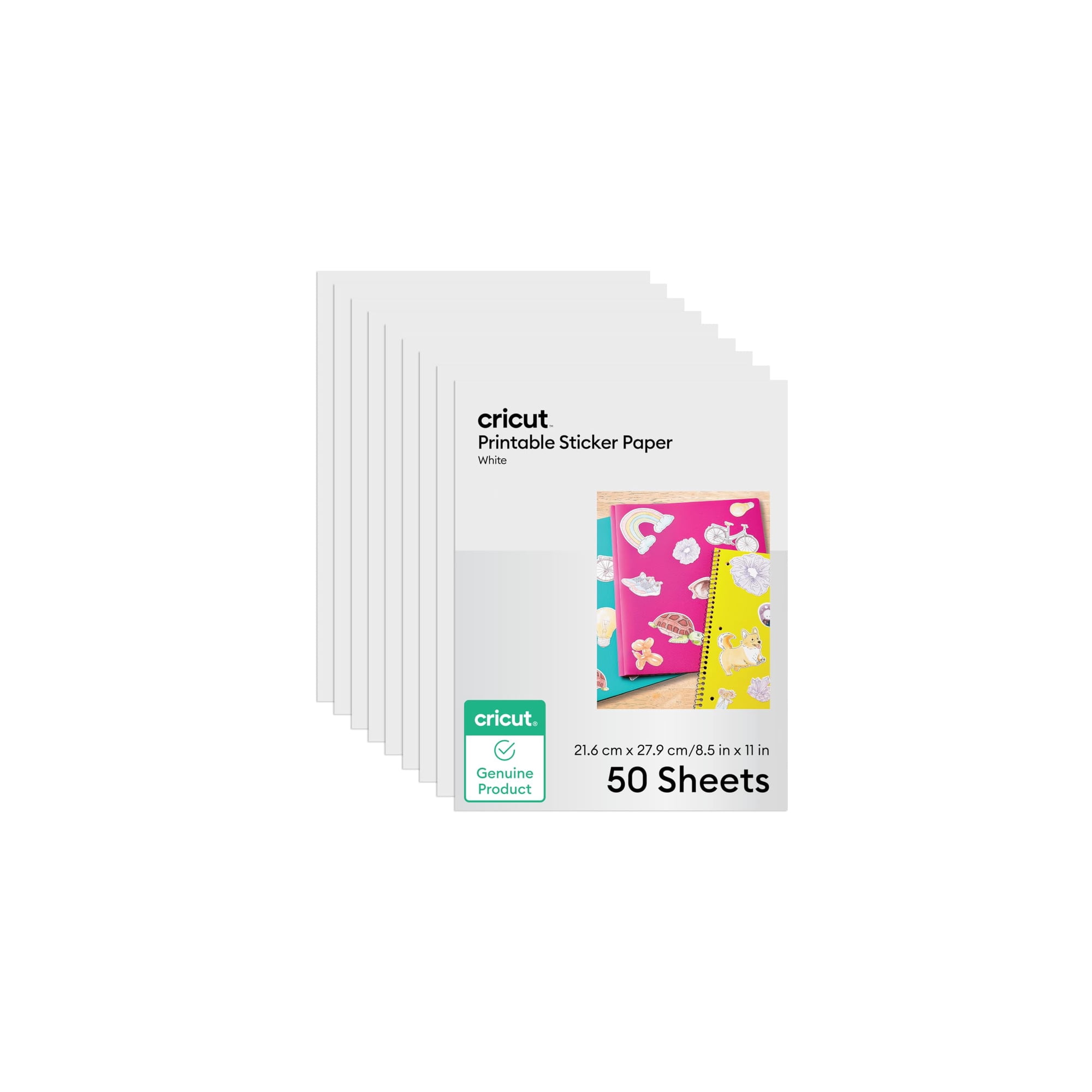 Papel Adhesivo Imprimible Cricut 50 Hojas 22 X 28 Cm Blanco Para Inkjet
