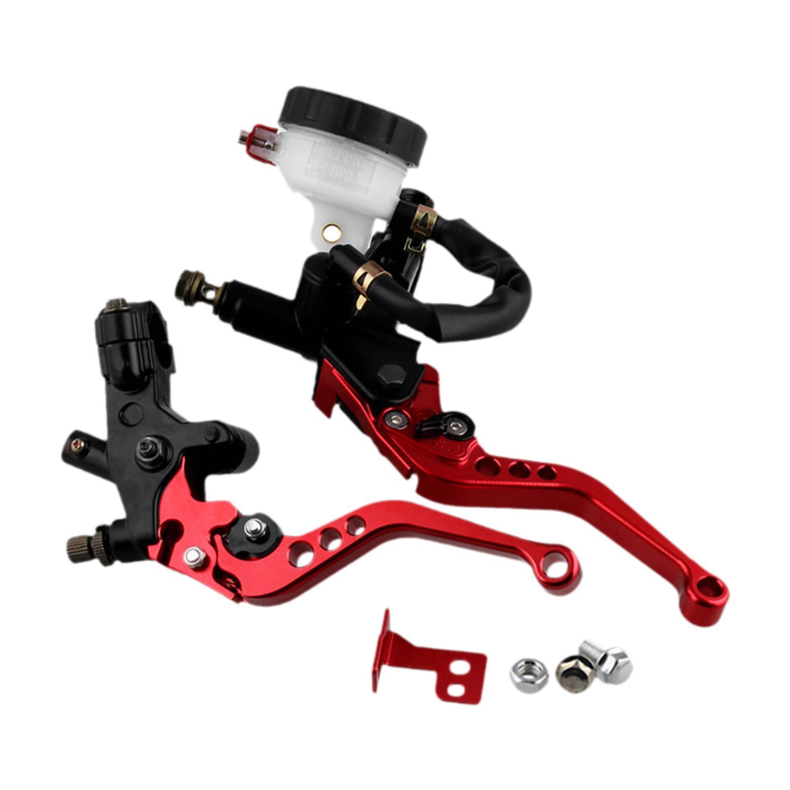 Magideal - Embrague De Freno Hidráulico Cnc De 7/8 Pulgadas Y 22 Mm Para Motocicletas, Bomba De Freno Para Motocicleta, Alto Rendimiento, Palancas De Depósito De Rojo