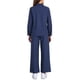 thumbnail image 3 of INSPIRE CHIC Conjunto de 2 Piezas de Lino para Mujer Camisa Abotonada Pantalones de Pierna Ancha con Cordón Conjunto Casual L Azul Marino, 3 of 6