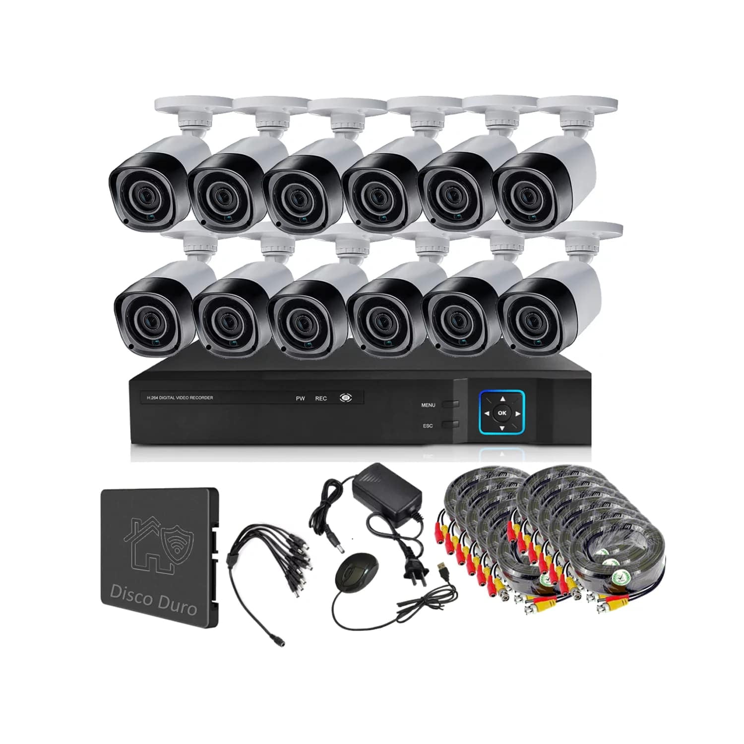 Vipa - Kit 12 Cámaras Seguridad Exterior Con Disco Duro E120ldd