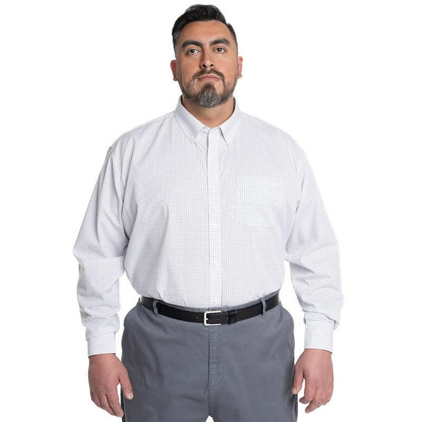 Camisa Hombre Cuello Semi Italiano Bolsillo Pecho Cuadro