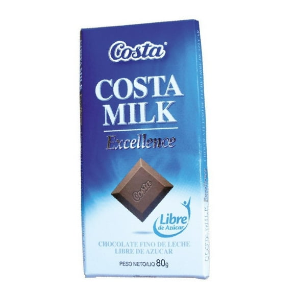 Chocolate de Leche Costamilk Libre De Azúcar, 80 g