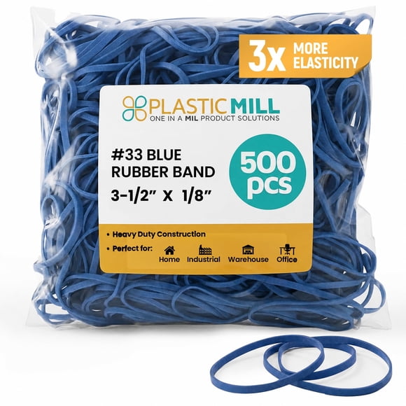 Bandas de goma PlasticMill 8,9 cm azul 500 unidades 0,45 kg