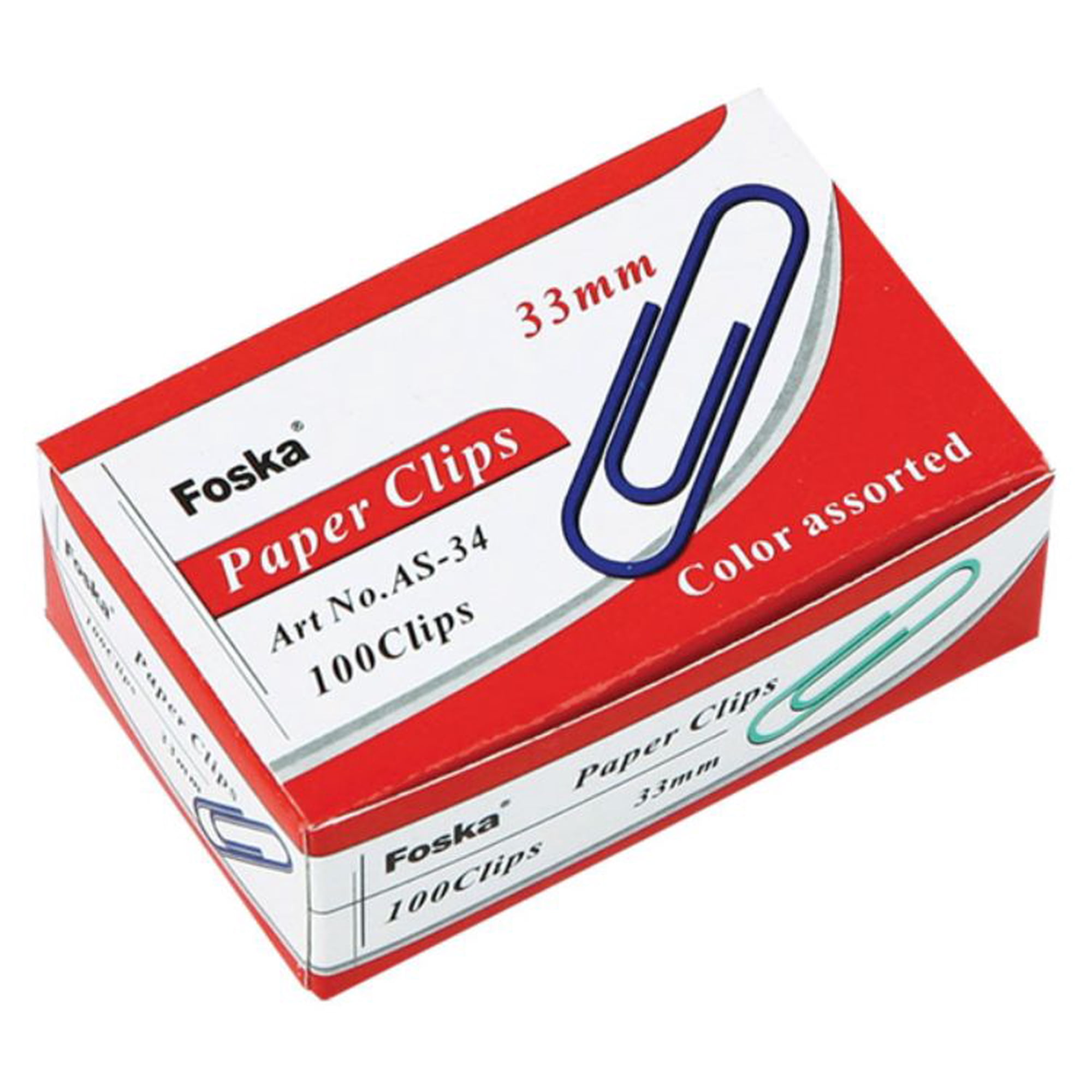 Clips De Colores 33mm 100 Und As-34 Foska