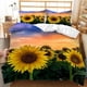thumbnail image 1 of Sunflowers Flower Field Print Quilt Duvet Cover Set Doona Cover Bedclothes Kids3-Piece Bedding Set, 1 of 5