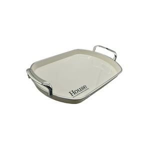 Oem - Bandeja Elegante Servir Con Plateado Ovalada 39X27Cm