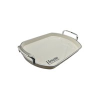Oem - Bandeja Elegante Servir Con Plateado Ovalada 24X35Cm