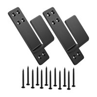 Magideal - Soportes De Barrera Para Puerta, Soportes Para Barra De Puerta, Acero Al Carbono, Resistentes, Se Adapta A Soporte De Barra Abierta De Caída De Madera Negro