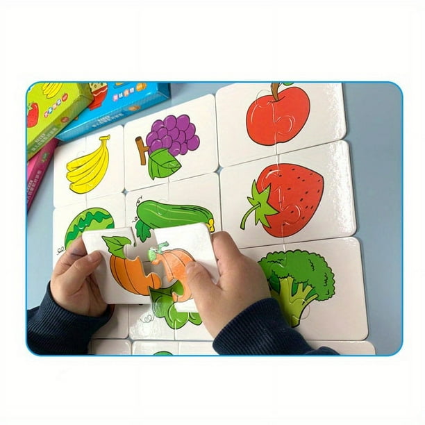 32pcs/box Animal Matching Puzzle For Baby, Image Language Cognition Cards For Children, Pairing Game Montessori Learning Educational Toy Gift For Kids