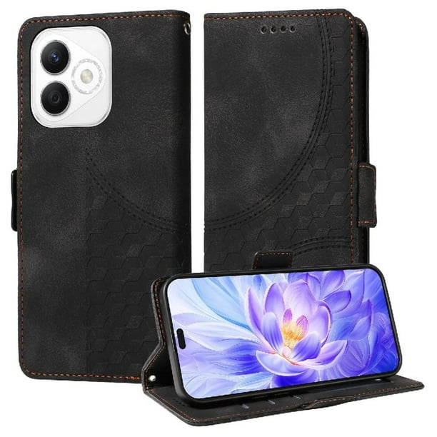 Carcasa FOXDOCK Honor X60i de cuero PU, diseño acolchado clásico, protección contra caídas y rayones
