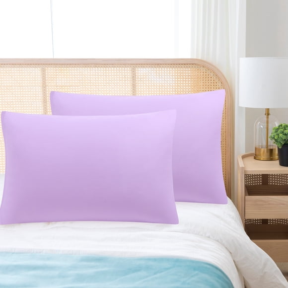REGALWOVEN 1800 Microfibra Transpirable Fundas de Almohada con Cremallera Juego de 2, No Estándar Violeta 14"x20"