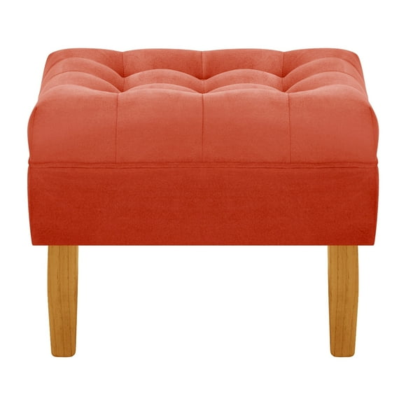 Pouf Wood 1c Felpa 04 Naranjo