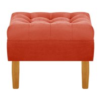Bodevir - Pouf Wood 1C Felpa 04 Naranjo