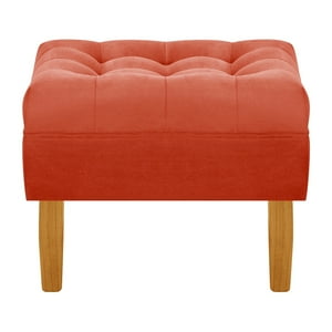 Bodevir - Pouf Wood 1C Felpa 04 Naranjo