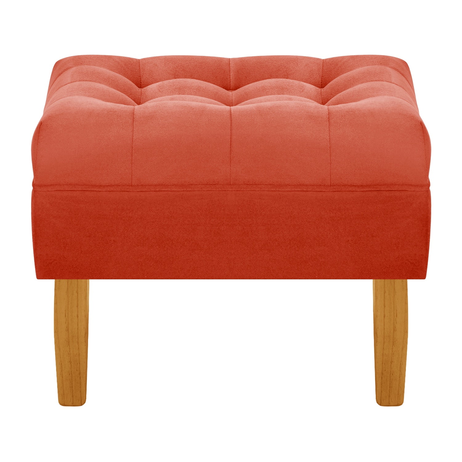 Bodevir - Pouf Wood 1c Felpa 04 Naranjo
