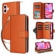 thumbnail image 1 of Funda Cartera con Cremallera y Correa para iPhone 16 Soporte y Tarjetero Marrón, 1 of 6