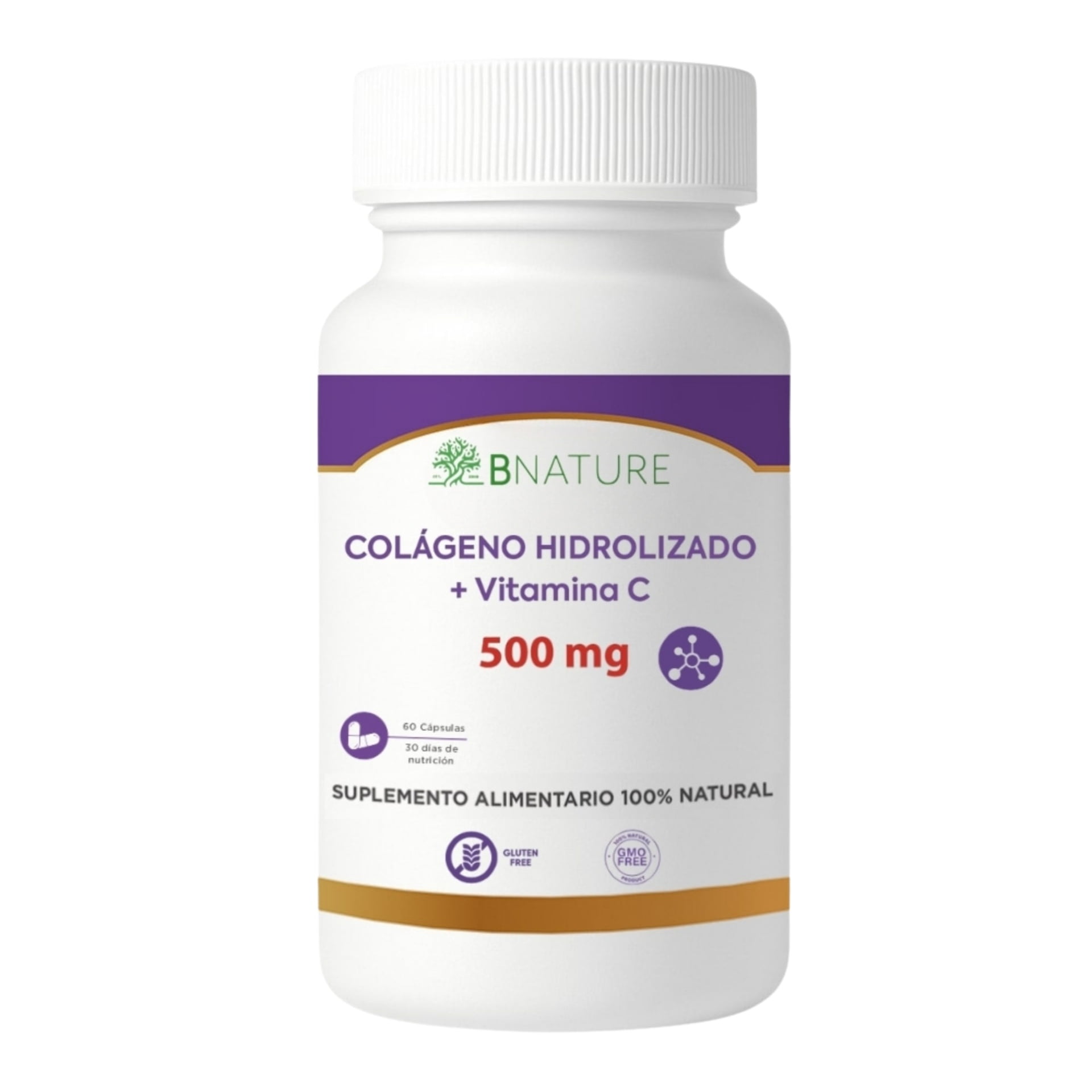 Colágeno Hidrolizado + Vitamina C 500mg | 60 Caps B Nature