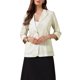 thumbnail image 1 of Blazers Casuales para Mujeres Verano Manga 3/4 Ligero Chaqueta de Traje de Algodón Lino 2XL Beige, 1 of 6
