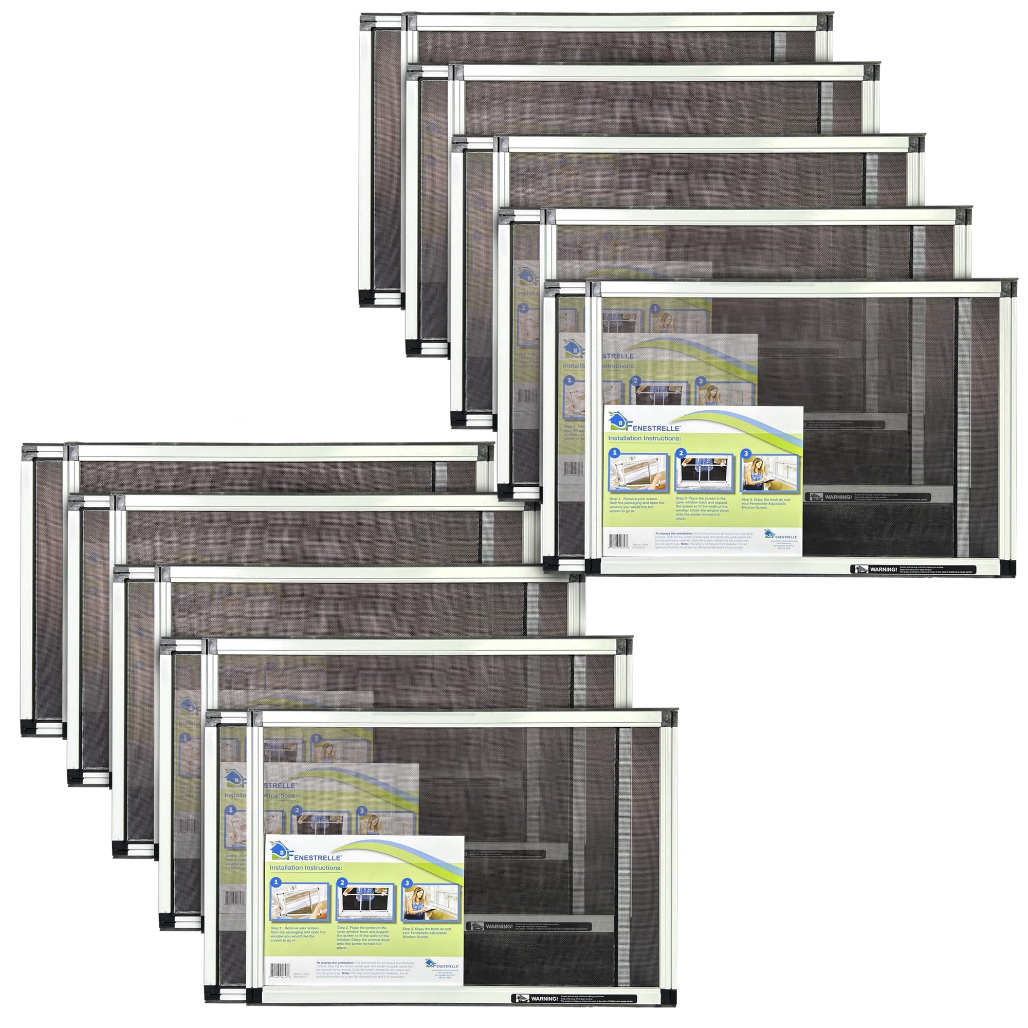Malla Mosquitera Extensible Para Ventana Fenestrelle 38x53-102 Cm, Paquete De 10