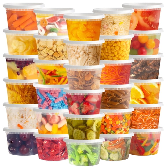 Contenedores de plástico para delicatessen TashiBox de 16 oz (50 juegos) con tapas