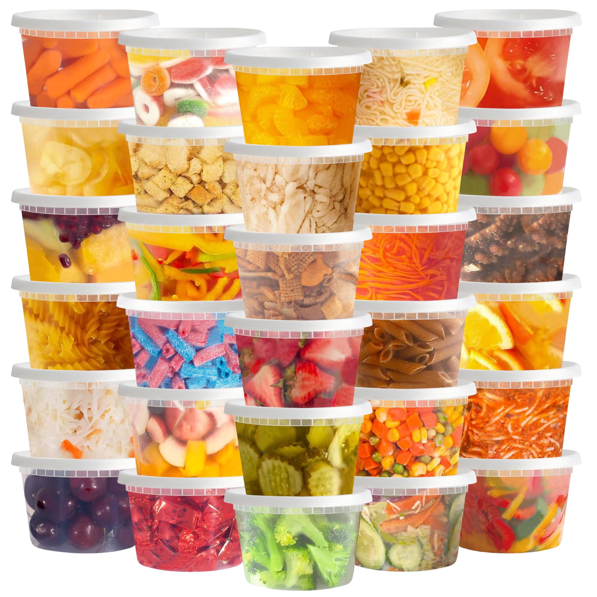 Contenedores De Plástico Para Delicatessen Tashibox De 16 Oz (50 Juegos) Con Tapas