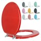 thumbnail image 1 of Asiento de inodoro BLOFDE redondo de madera con bisagras de aleación de zinc rojo, 1 of 6