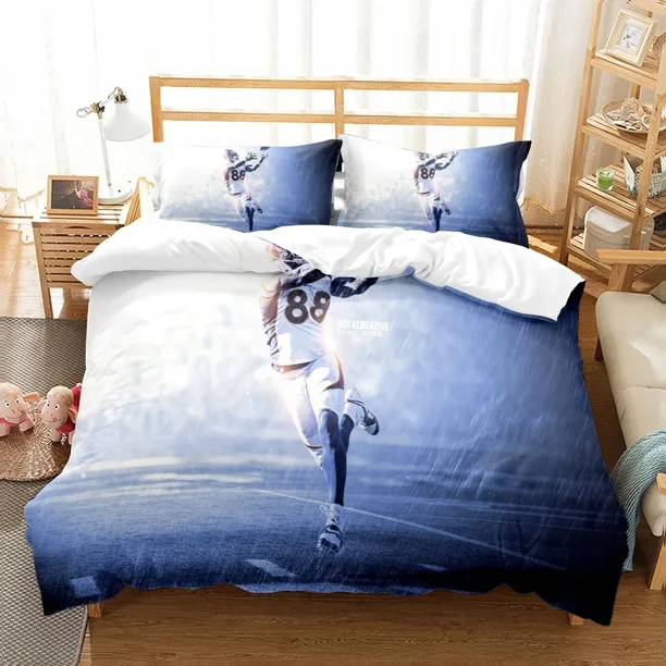 v2968 Bed Sheets American Football Sports Duvet Cover Set UK Single Double Queen US Twin Full King Size Animal Bedclothes Bedding Set 3-Piece Bedding Set (1 Duvet Cover + 2 Pillow Shams) Bed Sheets ju