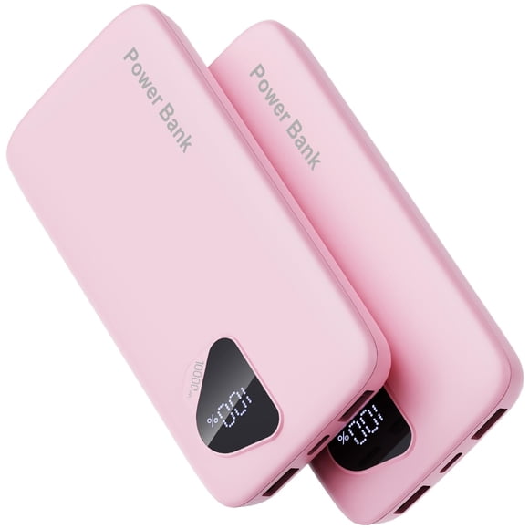 Batería externa FancyBean 10000 mAh Pack de 2 unidades con cables integrados