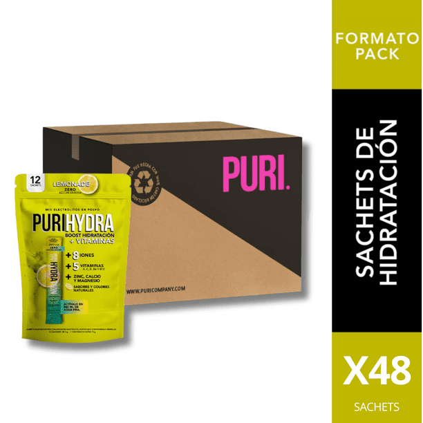 PuriHydra- Isotónica sabor Limón 6g. / Caja 48 sachets