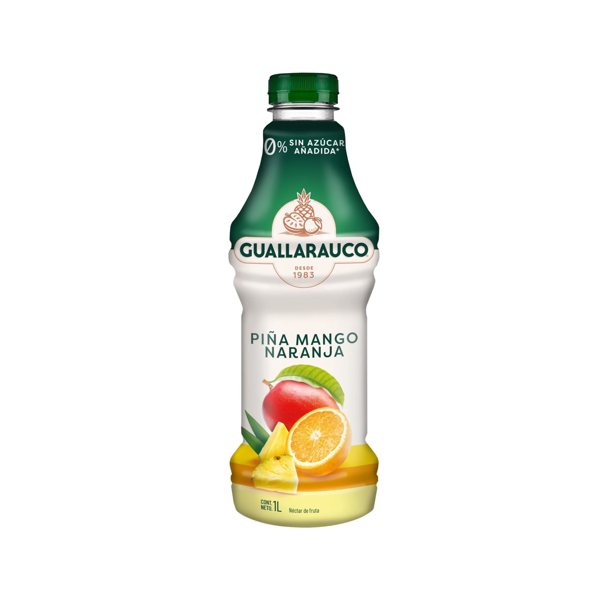 Néctar Sabores Mango Piña Naranja Botella 1 L Guallarauco
