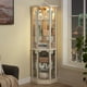 thumbnail image 3 of Glass Cabinet Lighted Corner Cabinet Corner Display Curio Cabinet, Glass Display With Light(Included)Bar Cabinet, Wine Cabinet with Adjustable Glass Shelves Carved Decoration WHITE, Light(Included), 3 of 3