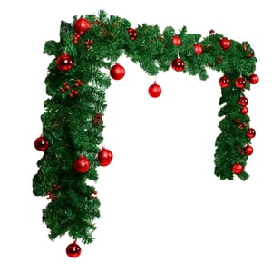 Bothyi - Guirnalda Navideña De Flores Artificiales Para Exhibición De Puerta, Porche Delantero, Color Rojo