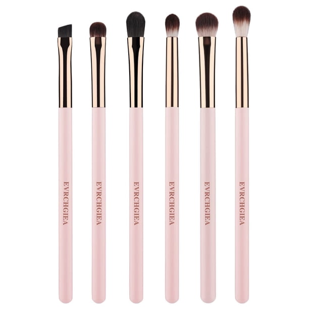 Set de brochas de maquillaje EVRCHGIEA de 6 piezas para difuminar sombras de ojos con estuche