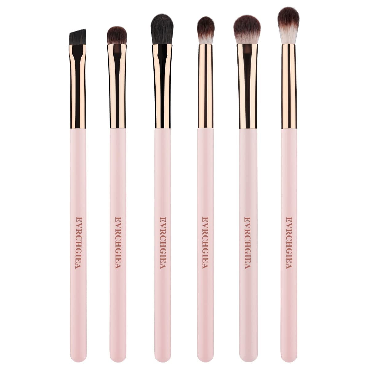 Set De Brochas De Maquillaje Evrchgiea De 6 Piezas Para Difuminar Sombras De Ojos Con Estuche