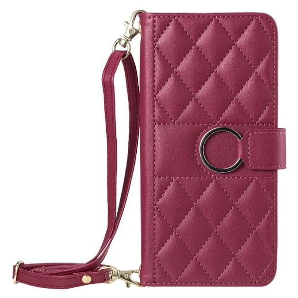 Funda tipo billetera FOXDOCK para Samsung Galaxy S21 – Tapa abatible con correa para mujer