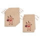 thumbnail image 1 of 6 Bolsas De Arpillera Con Cordón Y Diseño Navideño De 4 X 5,5 Pulgadas Para Fiestas, Renos, 1 of 5