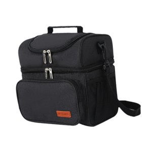 Bothyi - Bolsa De Almuerzo Con Aislamiento, Bolsa Bento De Comida De 2 Capas Para Mujeres Que Viajan, Acampan, Negro