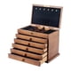 thumbnail image 2 of Joyero De Madera Con Cerradura, Caja De Almacenamiento De Joyas Para Broches, Pendientes, Anillos, Gancho, Forro Negro, 2 of 5